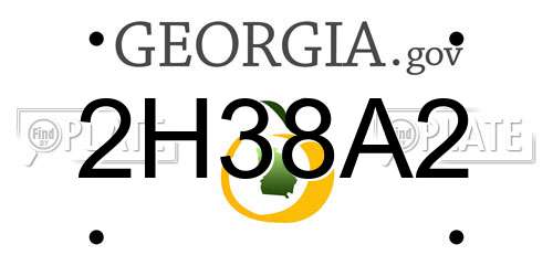 2H38A2 Georgia License Plate