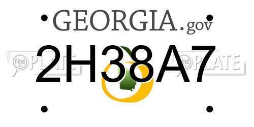 2H38A7 Georgia License Plate