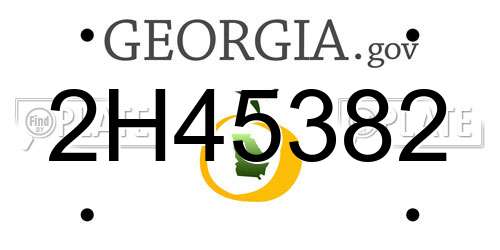 2H45382 Georgia License Plate