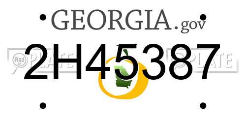 2H45387 Georgia License Plate