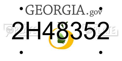 2H48352 Georgia License Plate