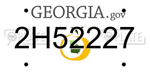 2H52227 Georgia License Plate
