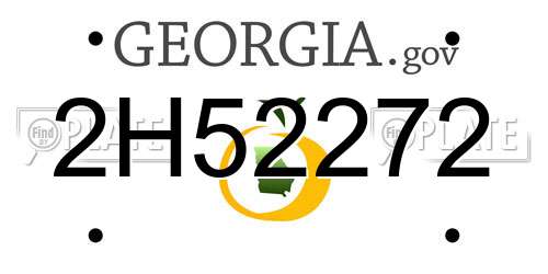 2H52272 Georgia License Plate