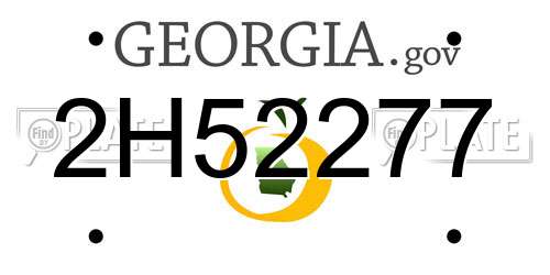 2H52277 Georgia License Plate