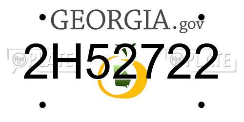 2H52722 Georgia License Plate