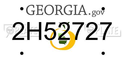 2H52727 Georgia License Plate