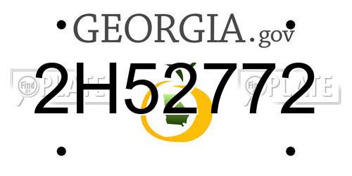 2H52772 Georgia License Plate