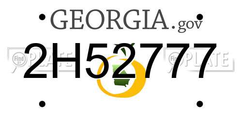 2H52777 Georgia License Plate