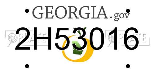 2H53016 Georgia License Plate