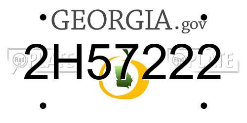2H57222 Georgia License Plate
