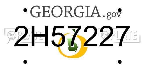 2H57227 Georgia License Plate