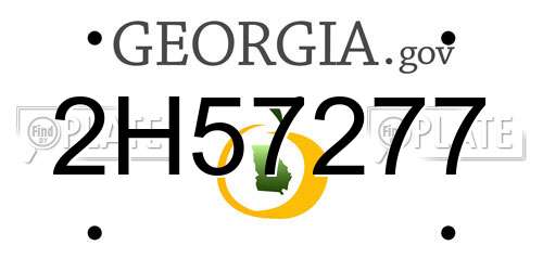 2H57277 Georgia License Plate