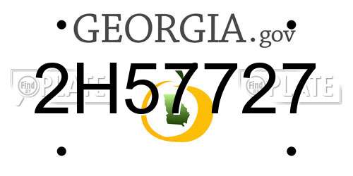 2H57727 Georgia License Plate