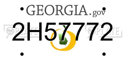 2H57772 Georgia License Plate