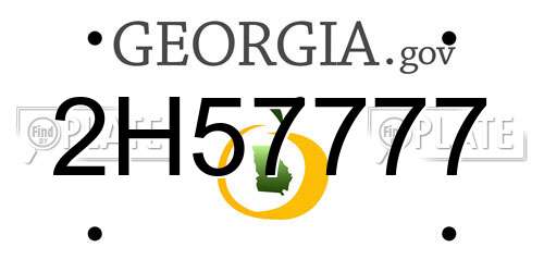2H57777 Georgia License Plate