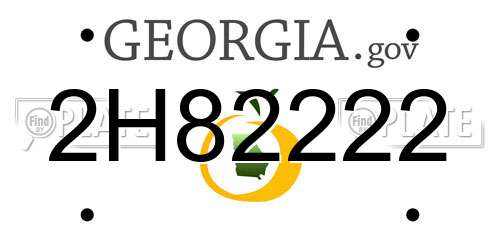 2H82222 Georgia License Plate