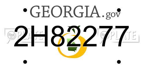 2H82277 Georgia License Plate