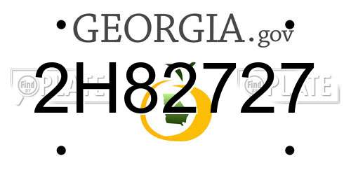 2H82727 Georgia License Plate