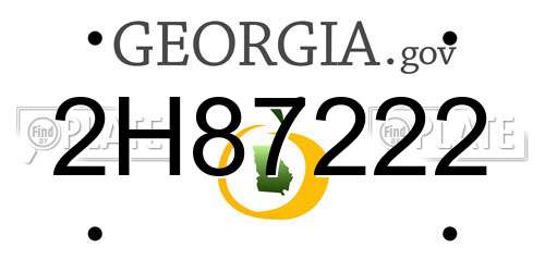 2H87222 Georgia License Plate
