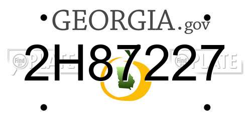 2H87227 Georgia License Plate