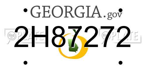 2H87272 Georgia License Plate