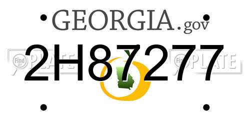 2H87277 Georgia License Plate