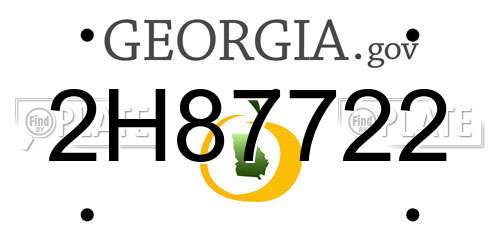 2H87722 Georgia License Plate