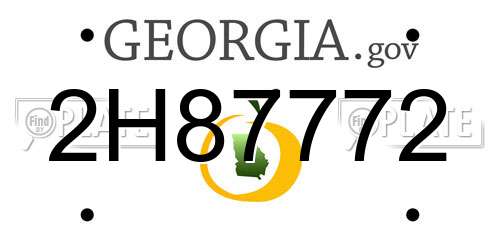 2H87772 Georgia License Plate