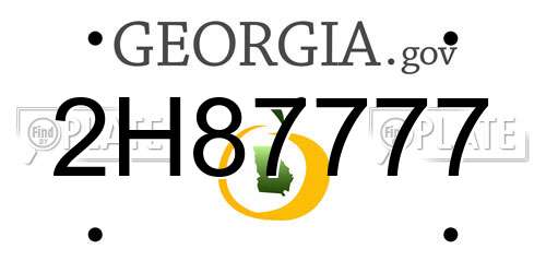 2H87777 Georgia License Plate
