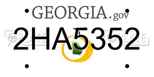2HA5352 Georgia License Plate