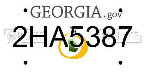 2HA5387 Georgia License Plate