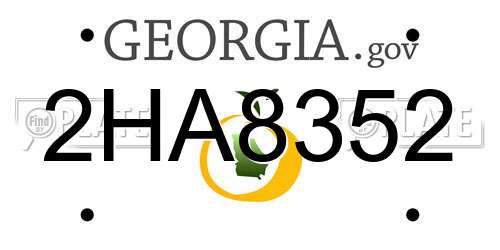2HA8352 Georgia License Plate