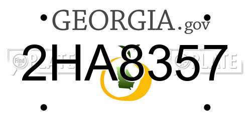 2HA8357 Georgia License Plate