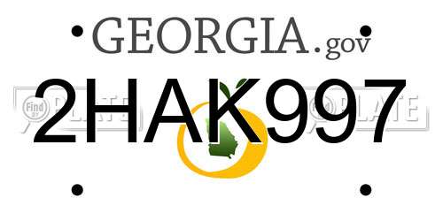 2HAK997 Georgia License Plate