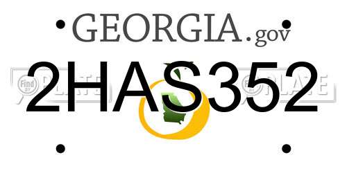 2HAS352 Georgia License Plate