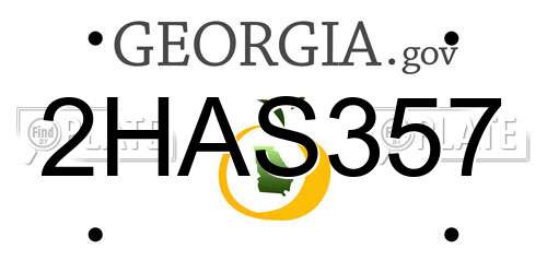 2HAS357 Georgia License Plate