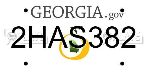2HAS382 Georgia License Plate