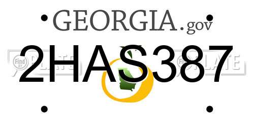 2HAS387 Georgia License Plate