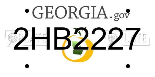 2HB2227 Georgia License Plate