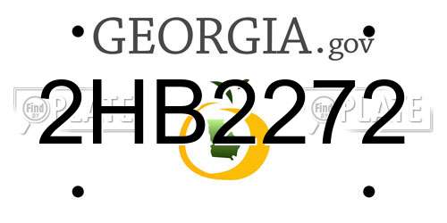 2HB2272 Georgia License Plate