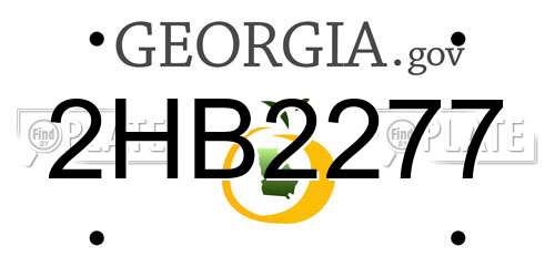 2HB2277 Georgia License Plate