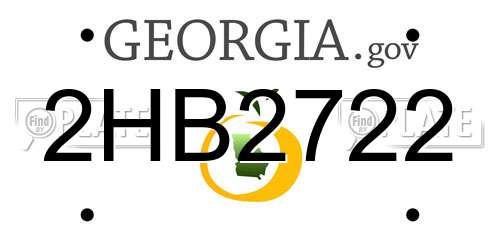 2HB2722 Georgia License Plate