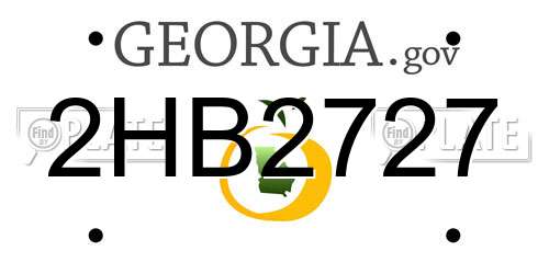 2HB2727 Georgia License Plate