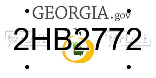 2HB2772 Georgia License Plate