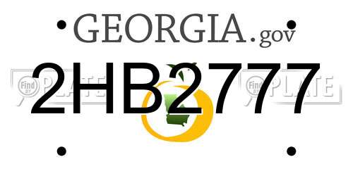 2HB2777 Georgia License Plate