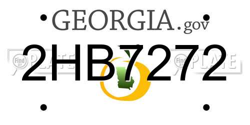 2HB7272 Georgia License Plate