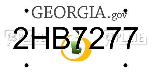 2HB7277 Georgia License Plate