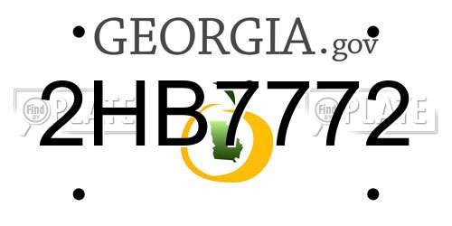 2HB7772 Georgia License Plate