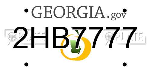 2HB7777 Georgia License Plate