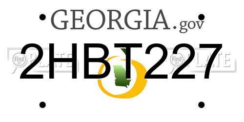 2HBT227 Georgia License Plate